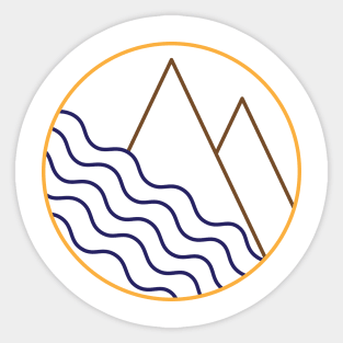 River and Mountains Sticker